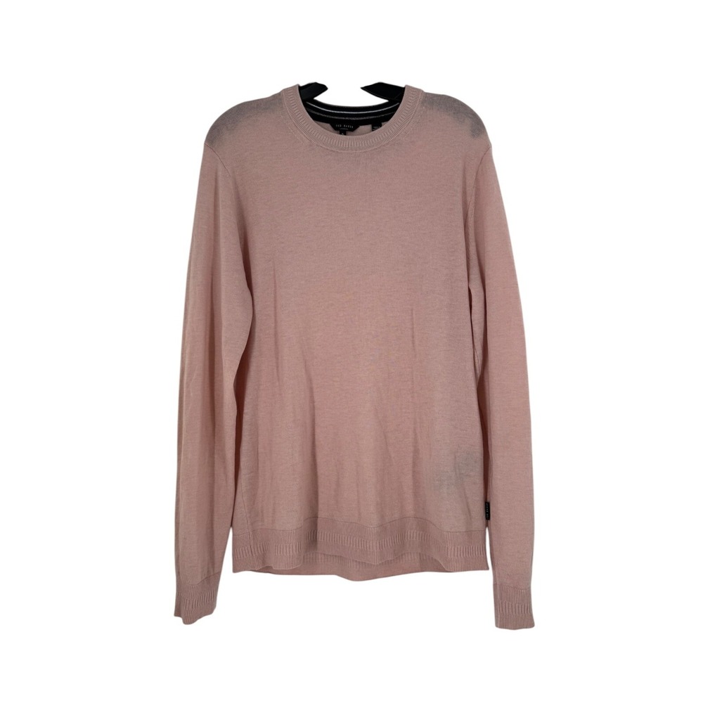 Ted Baker Pastel Pink Knitted Wool Blend Long Sleeve Sweater Size 5 US 10-12